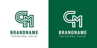 Letters CM Monogram Logo, suitable for any business with MC or CM initials vector