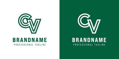 Letters CV Monogram Logo, suitable for any business with VC or CV initials vector