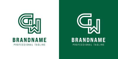 Letters CW Monogram Logo, suitable for any business with WC or CW initials vector