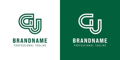 Letters CU Monogram Logo, suitable for any business with UC or CU initials vector