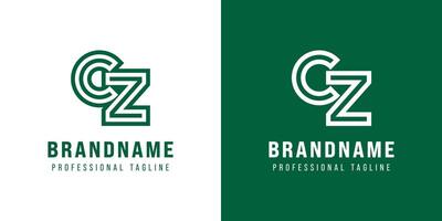 Letters CZ Monogram Logo, suitable for any business with ZC or CZ initials vector