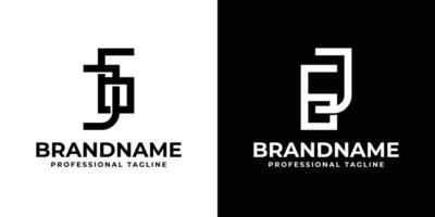 Letters JG and GJ Monogram Logo, suitable for any business with JG or GJ initials vector