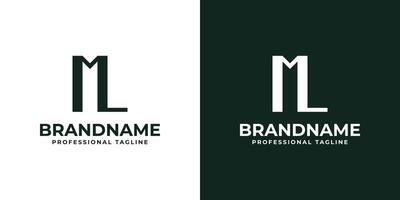 Letters ML Monogram Logo, suitable for any business with LM or ML initials vector