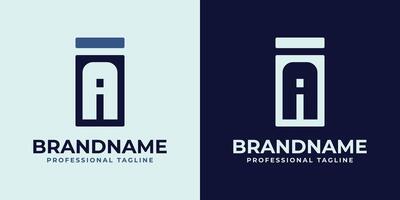 Letters IA Monogram Logo, suitable for any business with AI or IA initials vector