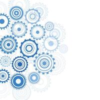 Abstract techno gear background with geometric colorful gear wheels. Space for gear text. gears modern mechanism industrial concept. Technology gears background. Gears illustration vector