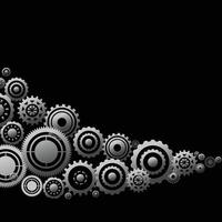 Abstract techno gear background with geometric colorful gear wheels. Space for gear text. gears modern mechanism industrial concept. Technology gears background. Gears illustration vector