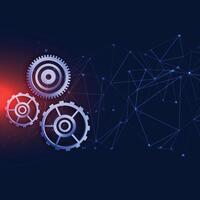 Abstract techno gear background with geometric colorful gear wheels. Space for gear text. gears modern mechanism industrial concept. Technology gears background. Gears illustration vector