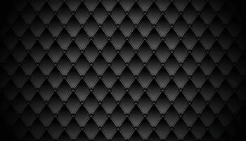 Black 3D Rhombus Pattern Abstract Background. Science Technologic Conceptual Tetragonal Structure Dark Gray Wallpaper. Three Dimensional Tech Clear Blank Subtle Textured Backdrop vector