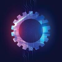 Abstract techno gear background with geometric colorful gear wheels. Space for gear text. gears modern mechanism industrial concept. Technology gears background. Gears illustration vector
