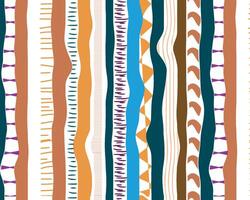 Hand-drawn himsical textured organic vertical lines and stripes seamless pattern old style background. Striped tablecloth textile print vector