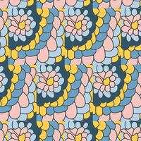 Abstract colorful paint art. Different geometric figures background. Seamless floral pattern Flat minimal style vector
