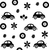 retro pattern illustration black and white vector