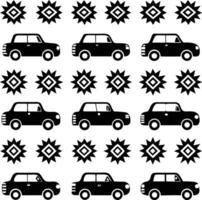 retro pattern illustration black and white vector