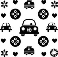 retro pattern illustration black and white vector