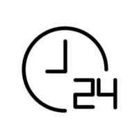 24 Hours Icon for Round-the-Clock Services, Time Management, and Customer Support Graphics vector