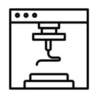 3D Printer Icon for Additive Manufacturing, Rapid Prototyping, and Industrial Design Illustrations vector