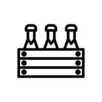 Beer Bottles in Basket Icon for Beverage and Party Themes vector