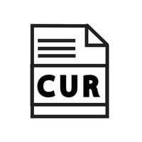 CUR File Document Icon, Ideal for Digital and File Management Illustrations vector