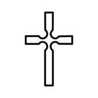 Christian Cross Icon for Religious Symbols, Faith Representations, and Spiritual Graphics vector