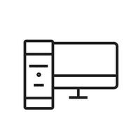 Desktop Computer Icon, Suitable for Technology and Office Themes vector