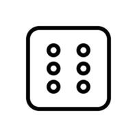 Dice Six Icon for Gaming, Board Games, and Probability Calculation Designs vector