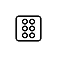 Dice Six Icon for Gaming and Probability Tools vector
