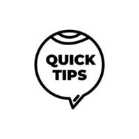 Quick Tips Icon for Helpful Hints and Informational Guides vector