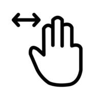 Three Fingers Horizontal Scroll Icon, Great for Gesture and User Interface Themes vector