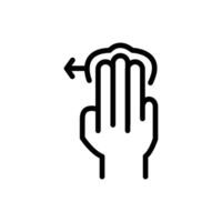 Three Finger Scroll Icon for Touchscreen Navigation and Gestures vector