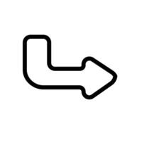 Turn to the Right Icon for Navigation Directions, Road Signs, and Traffic Management Illustrations vector