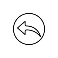 Undo Arrow Sign Icon for Interface Controls, Editing Tools, and Navigation Graphics vector