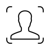 Face Detection Icon, Suitable for Technology and Security Themes vector