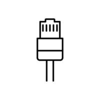 Ethernet Cable Plug Icon for Network Connections, Internet Access, and IT Infrastructure Graphics vector