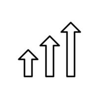 Growth Arrow Bars Icon for Business Analytics, Financial Growth, and Market Trends Graphics vector