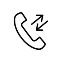 Incoming Outgoing Phone Call Icon for Telecommunication, Customer Service, and Call Center Illustrations vector