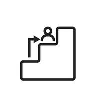 Man on Stairs Icon, Perfect for Accessibility and Safety Graphics vector