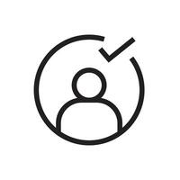Profile Check Icon, Perfect for Identification and Security Illustrations vector