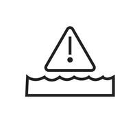 Warning Deep Water Icon, Suitable for Safety Signage and Hazard Warnings vector