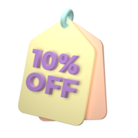 3d render of a price tag icon on transparent background png