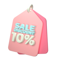 3d render of a price tag icon on transparent background png