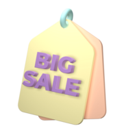 3d render of a price tag icon on transparent background png