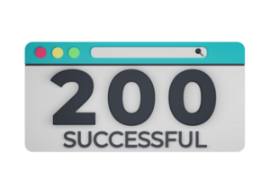 HTTP Two Hundred Successful Status Code with Transparent Background 3d Illustration png