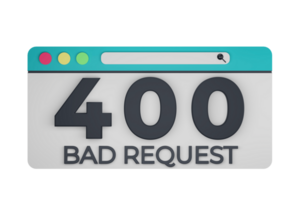 HTTP Four Hundred Bad Request Status Code with Transparent Background 3d Illustration png