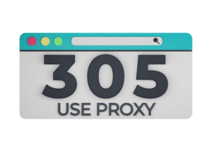 HTTP Three Hundred Five Use Proxy Status Code with Transparent Background 3d Illustration png