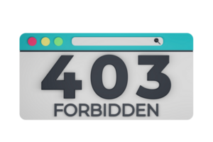 HTTP Four Hundred Three Forbidden Status Code with Transparent Background 3d Illustration png