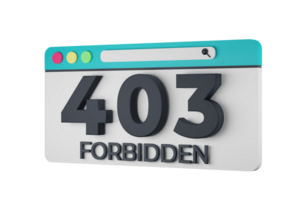 HTTP Four Hundred Three Forbidden Status Code with Transparent Background 3d Illustration png