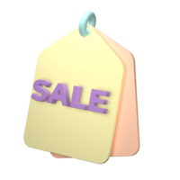 3d render of a price tag icon on transparent background png