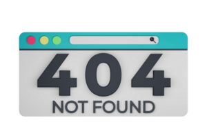 HTTP Four Hundred Four Not Found Status Code with Transparent Background 3d Illustration png