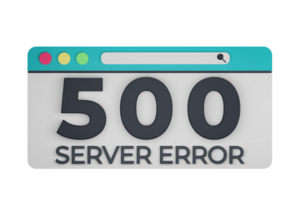 HTTP Five Hundred Server Error Status Code with Transparent Background 3d Illustration png