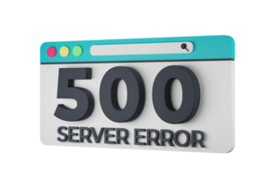 HTTP Five Hundred Server Error Status Code with Transparent Background 3d Illustration png